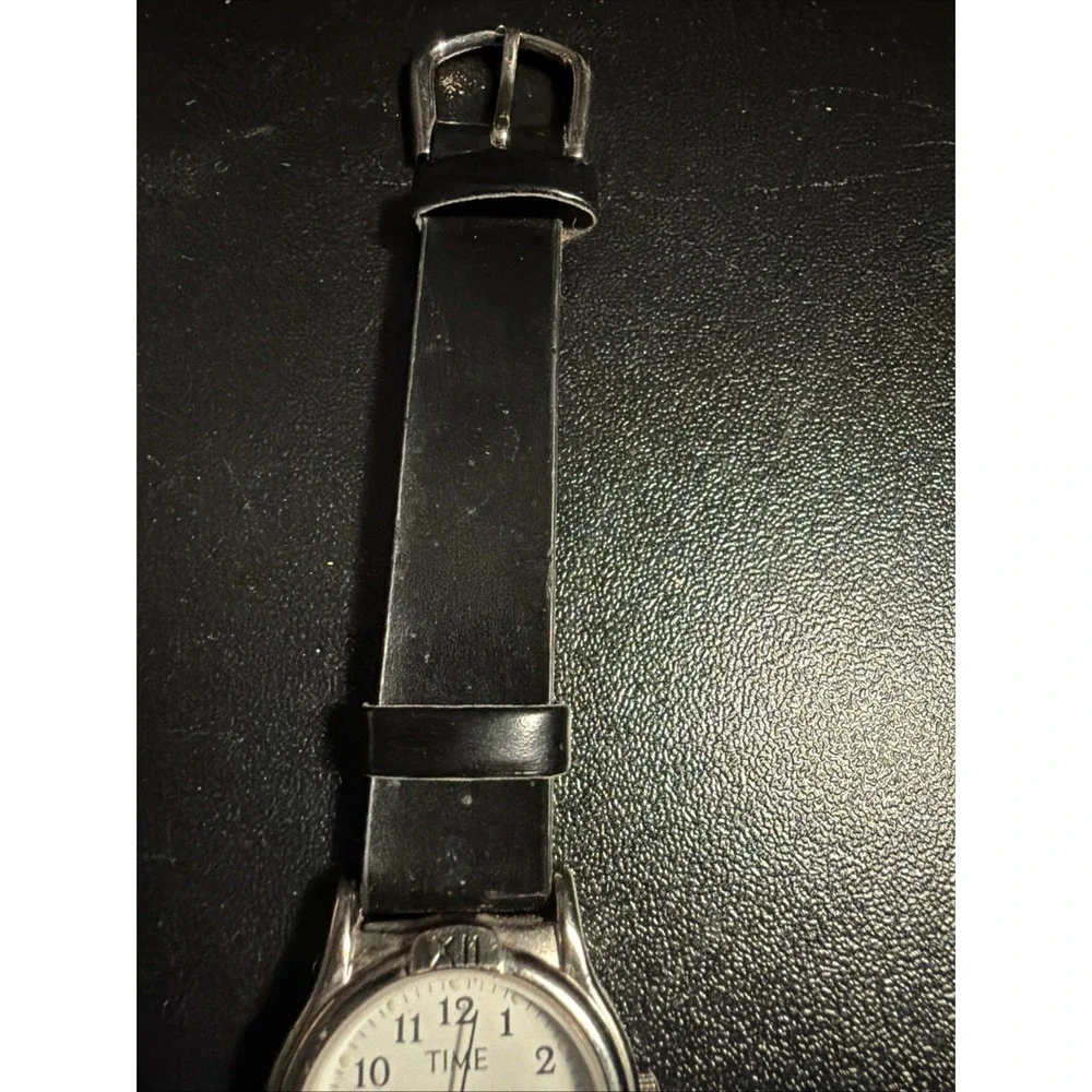 Works TIME Magazine Vintage Women's Watch New Battery Leather Band‎ 26mm Fit 7.5